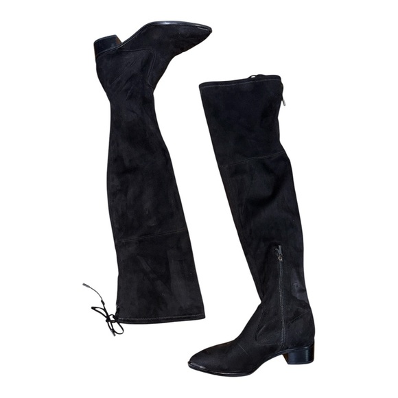 Marc Fisher Black Over the Knee Boots with Suede Finish - Picture 1 of 4